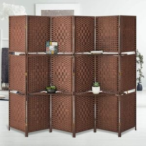 Esright 6 Panel Room Divider with Shelves (8)
